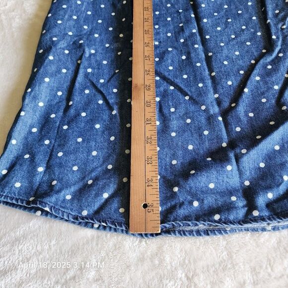 Boden Sz 6L Jean Pearl Button Roll Tab Long Sleeve T Shirt Dress Pockets No Belt - Picture 9 of 11